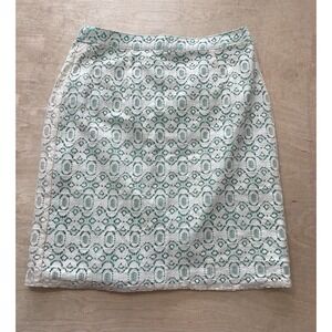 Willi Smith Women‎ Beige/Teal Casual Skirt Size 4